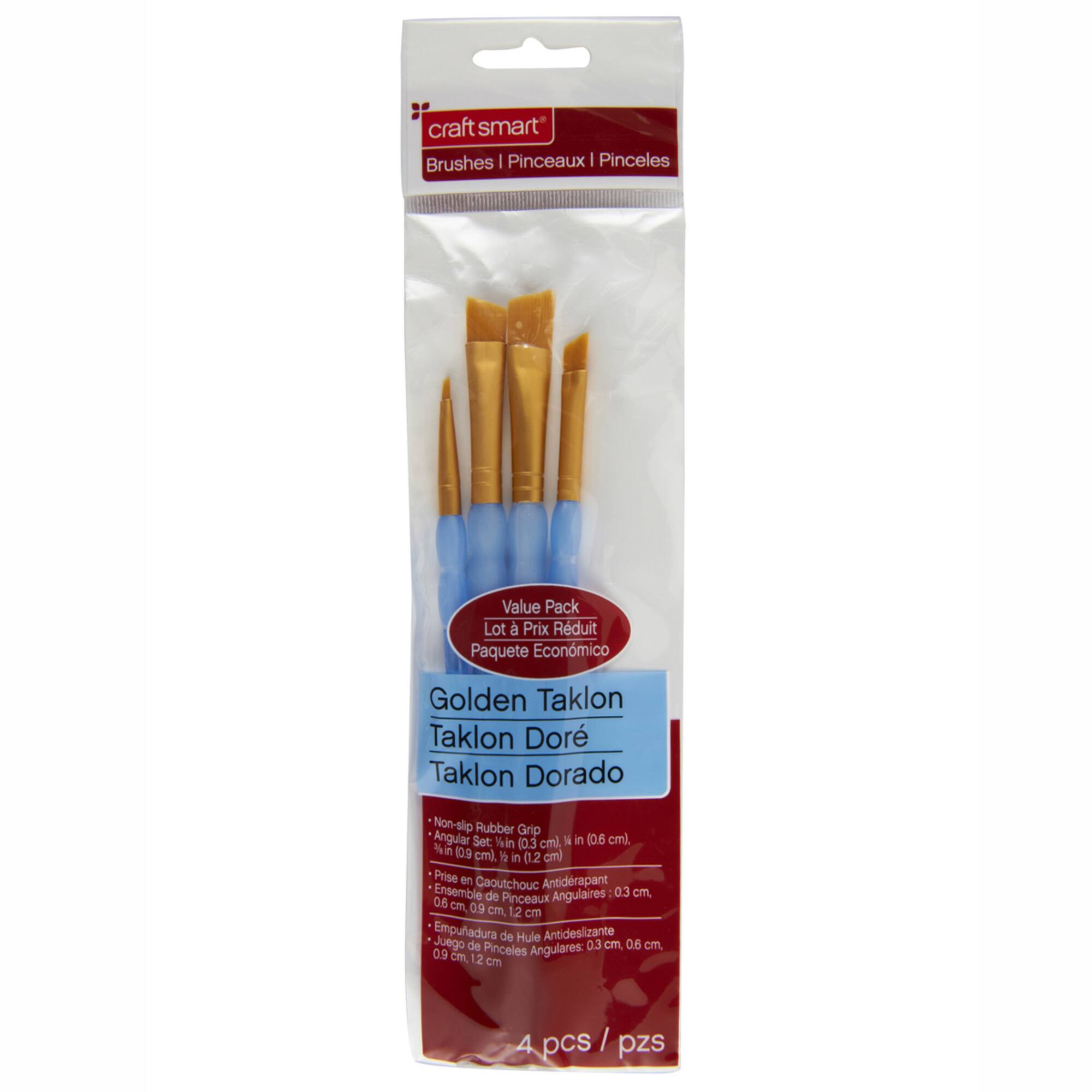 Golden Taklon Angular 4 Piece Brush Set by Craft Smart®